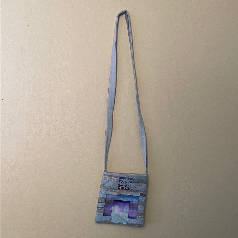 Elegant Blue and Purple Crossbody Bag